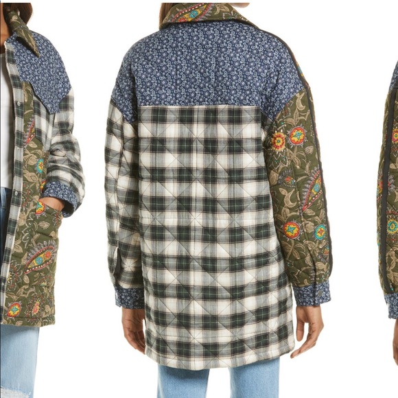 AVEC LES FILLES cotton patchwork shirt jacket - Picture 3 of 5